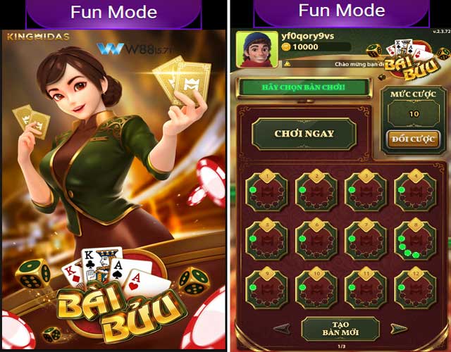 Giao diện game bài bửu online tại KUBET